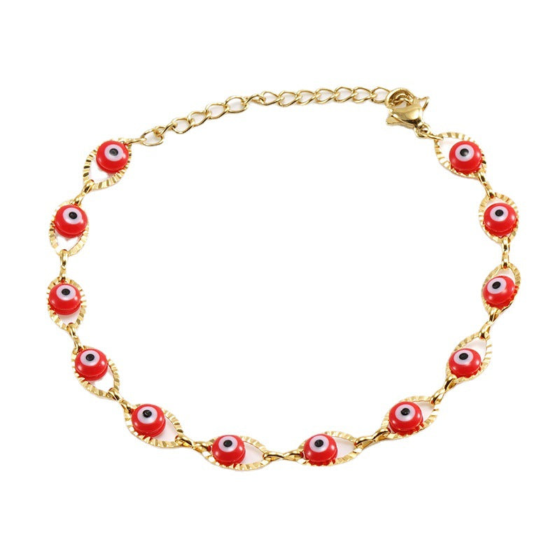 Personality Turkish Devil's Eye Electroplated Stainless Bracelet