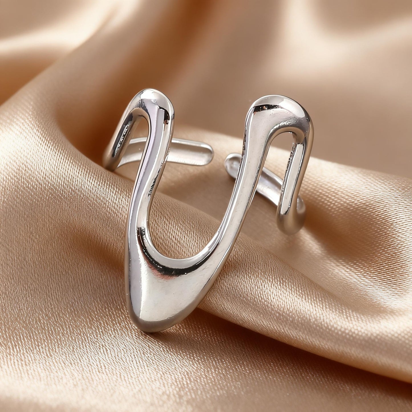 Steel Open-end Niche High-grade Fashion Trend Affordable Luxury Style Ring