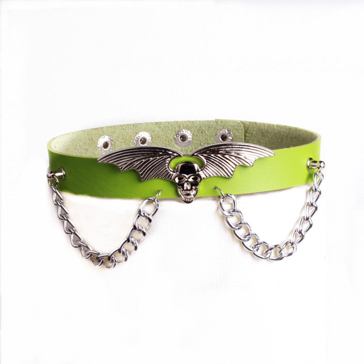 Punk Trendy Cool Exaggerated Bat Wings Vampire Chain Personality Alternative Collar