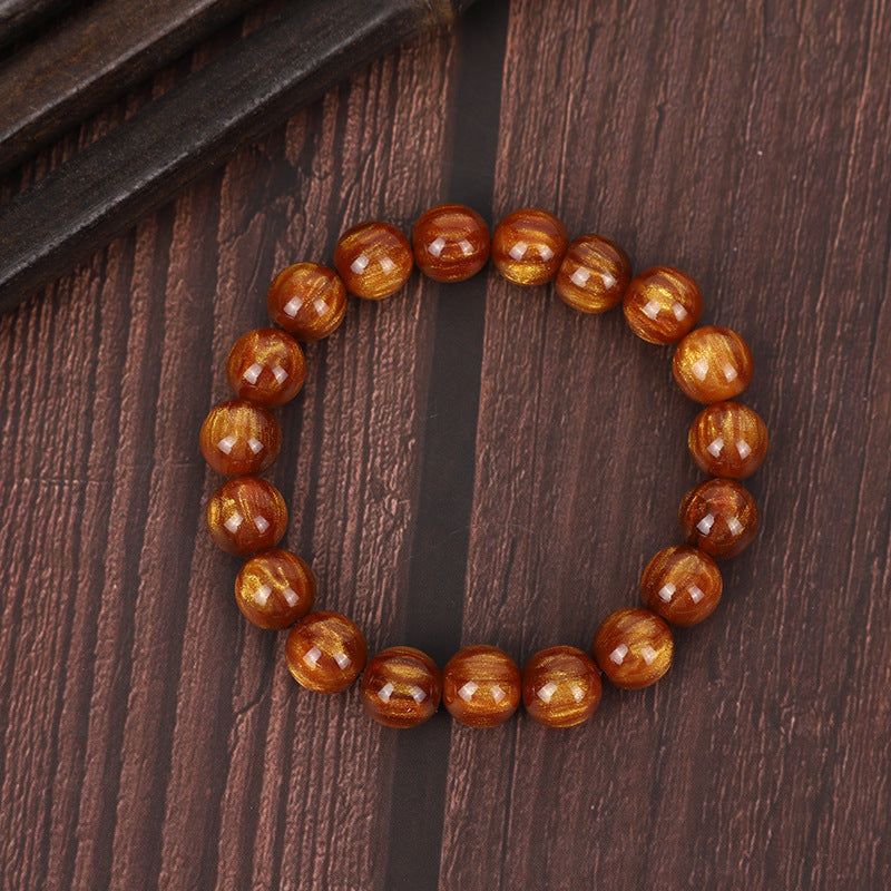 Gold Silk Sea Willow Buddha Beads National Bracelets
