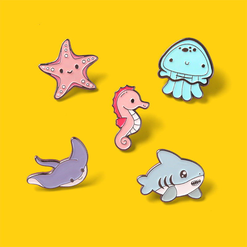 Marine Life Brooch Octopus Whale Badge For Brooches