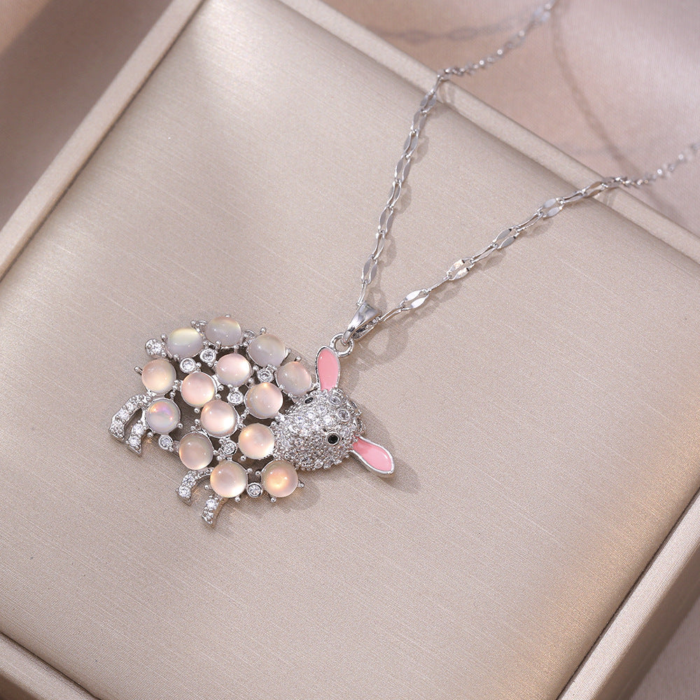 Female Personality Creative Lamb Opal Cute Fun Necklaces