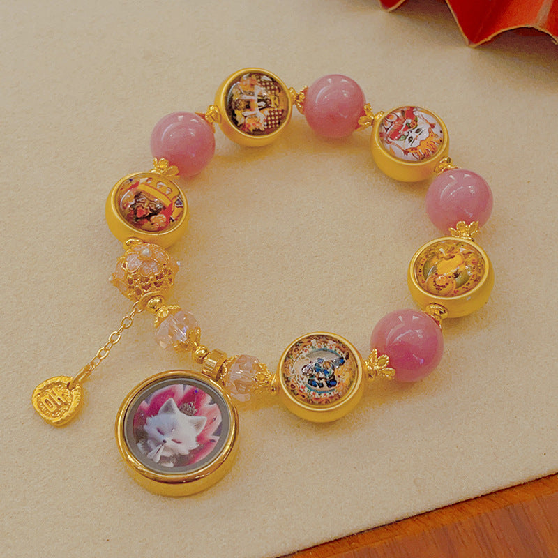 Women's & Men's Green Tara God Of Wealth Chinese Tassel Five Gods Bracelet