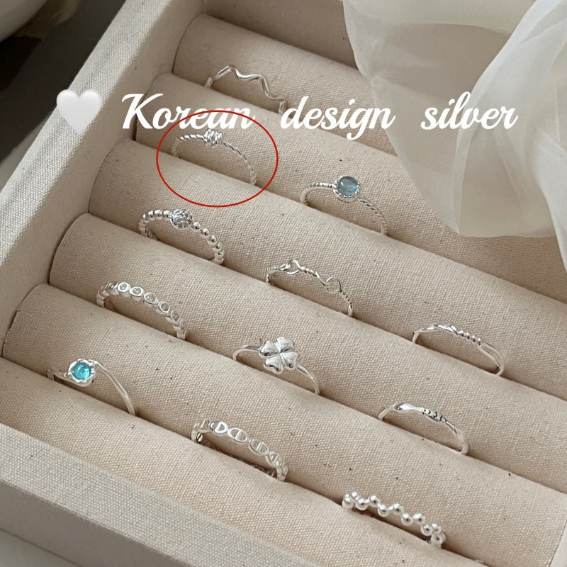 Sier Aquamarine Zircon Collection Twin Niche High Rings
