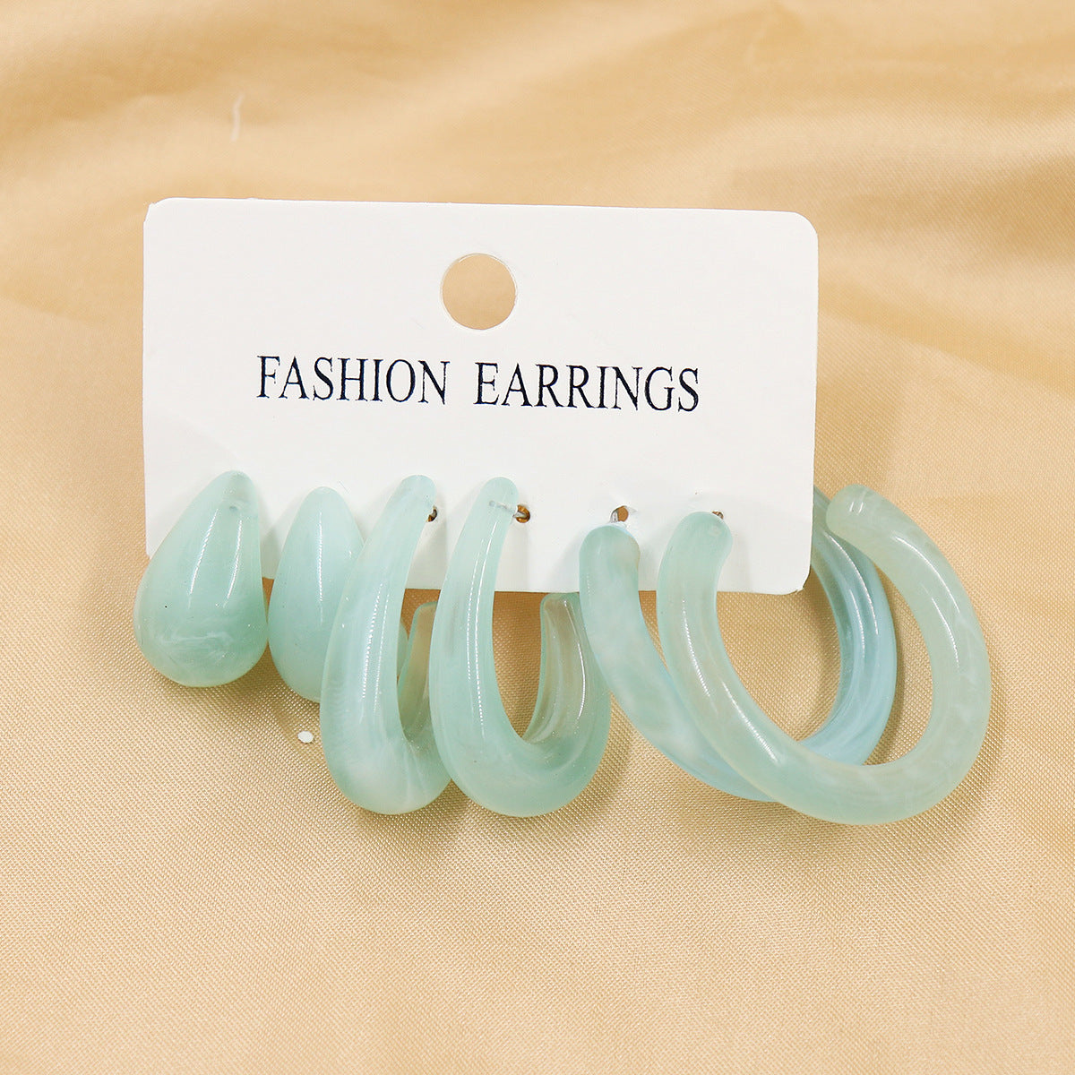 Women's Fresh Summer Versatile Acrylic Round Pairs Plastic Earrings