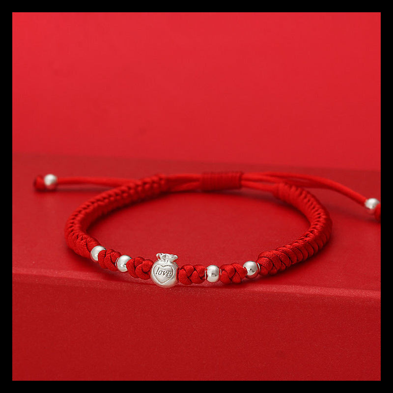 Female Hand-woven Zodiac Anniversary Year Red Carrying Strap Bracelet