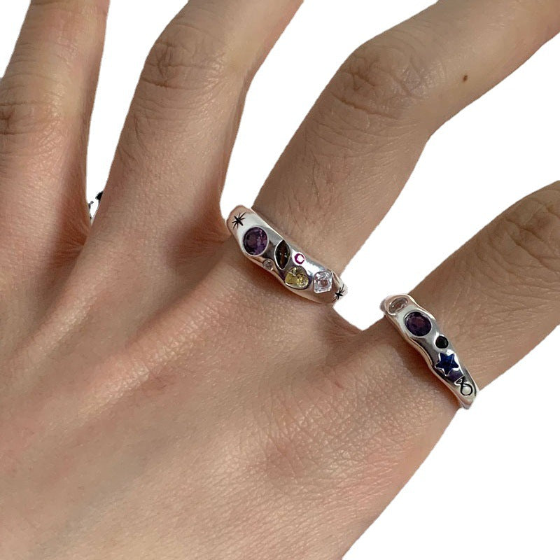 Loving Heart Zircon Female Sweet Cool Rings