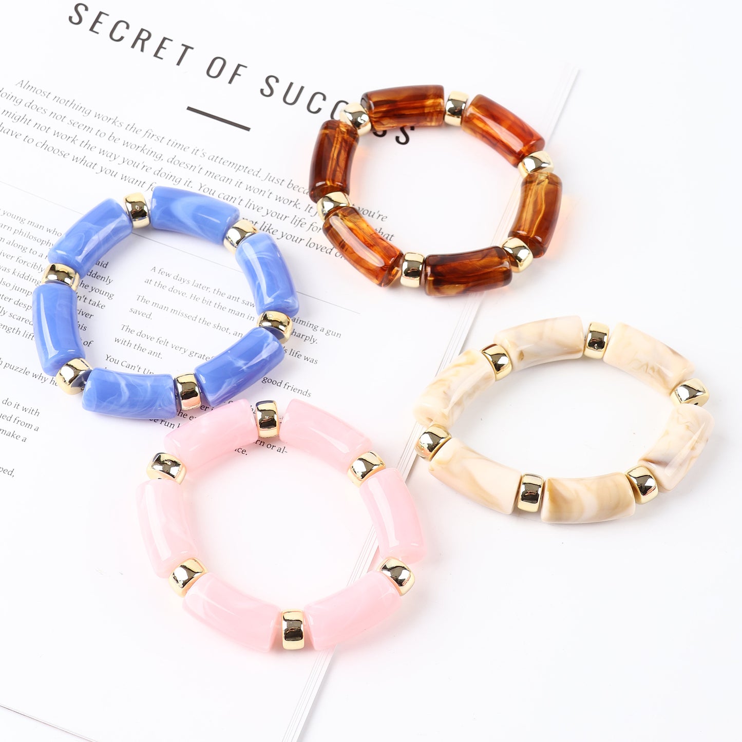 Acrylic Handmade Exaggerated Color Matching Design Bracelet