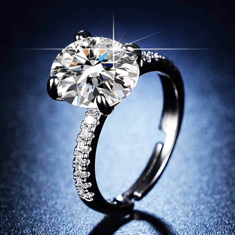 Streaming Imitation Moissanite Eight Hearts Arrows Female Karat Classic Rings