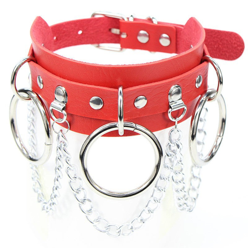 Personality Punk Street Shooting Nightclub Chain Clavicle Bandana Collar