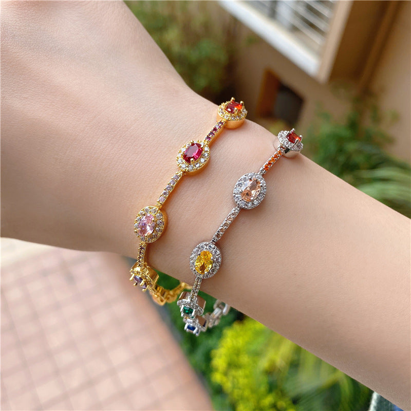 Women's Fashion Fashionmonger Creative Style Simple Copper Zircon Bracelet