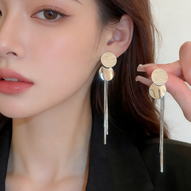 For Sequined Tassel Light Luxury Simple Stud Earrings