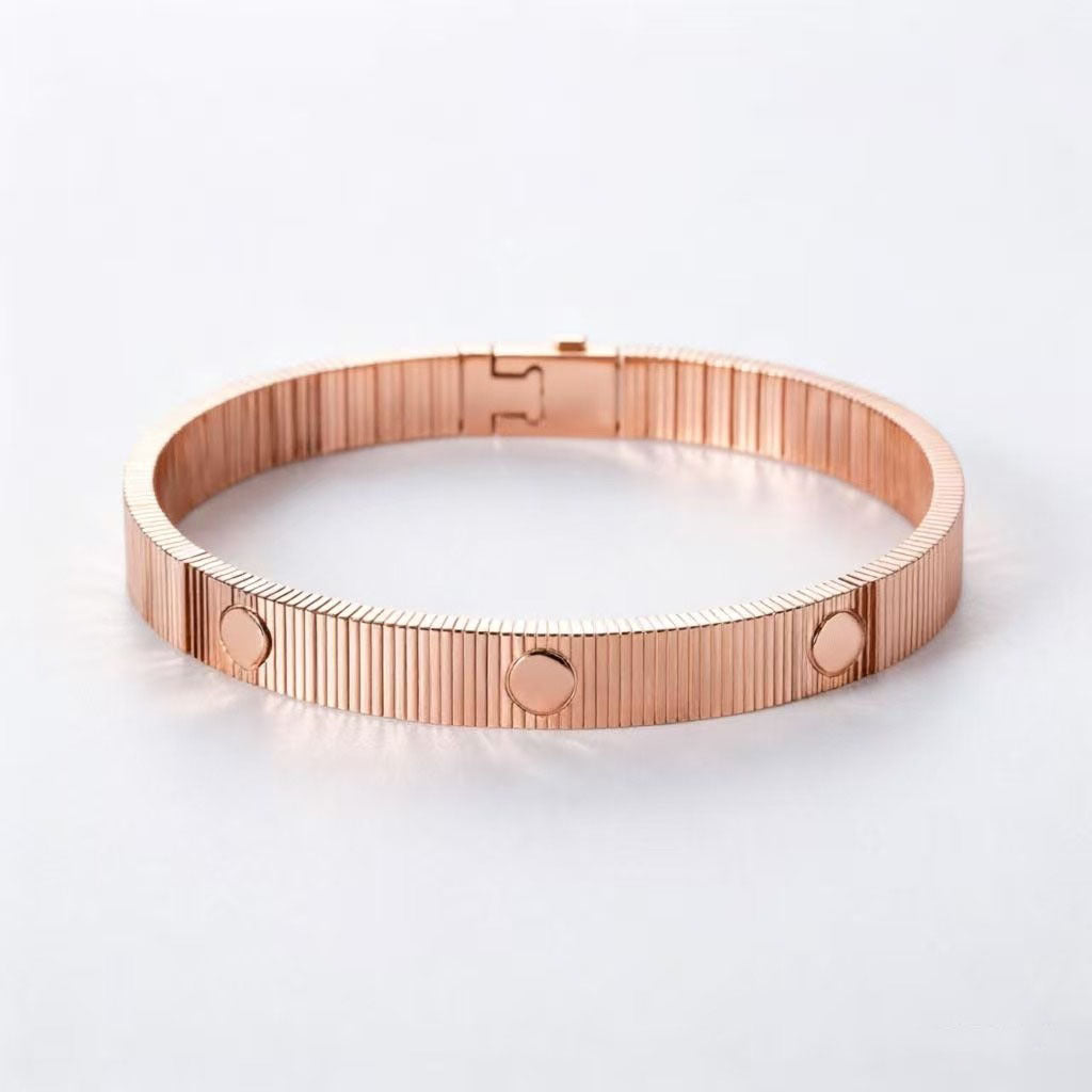 Women's & Men's Screw Handmade High Version Design Strap Stainless Steel Bracelet