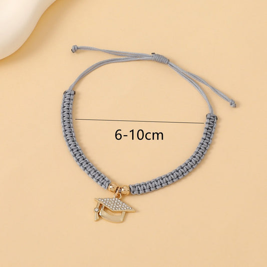 Simple Fashion Alloy Diamond Doctorial Hat Bracelets
