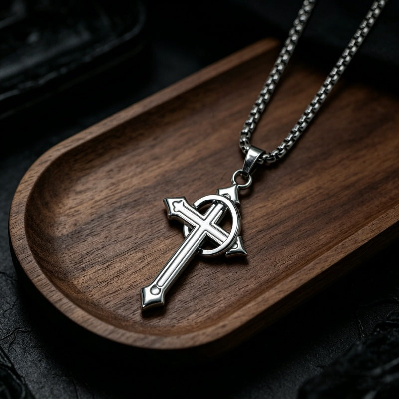 Men's Cross Versatile Personality Hip Hop Tide Necklace