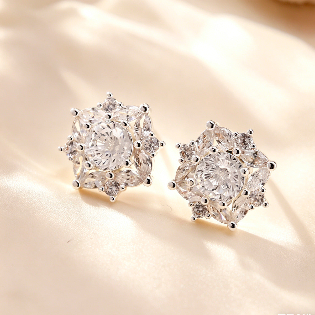 Summer Colorful Millennium Rose Cut Zircon Light Luxury Earrings