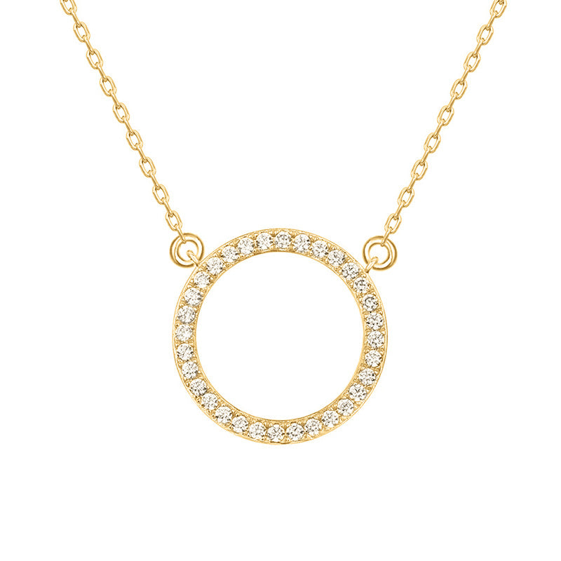 Women's Shi Fashion Simple Round Micro Inlaid Necklaces