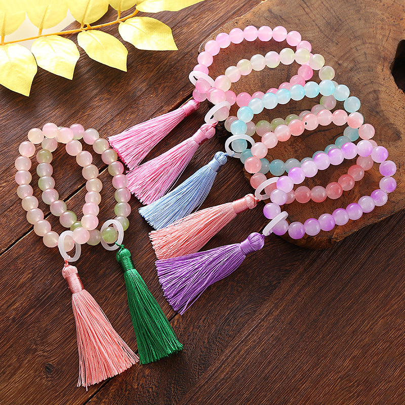 Tassel Gradient Color Beaded Female Girlfriends Bead Playing Chinese Style Bracelets