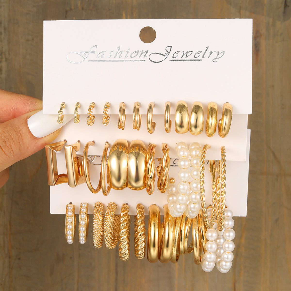 Women's Geometric Type Alloy Pearl Suit Pairs Fashionable Rings