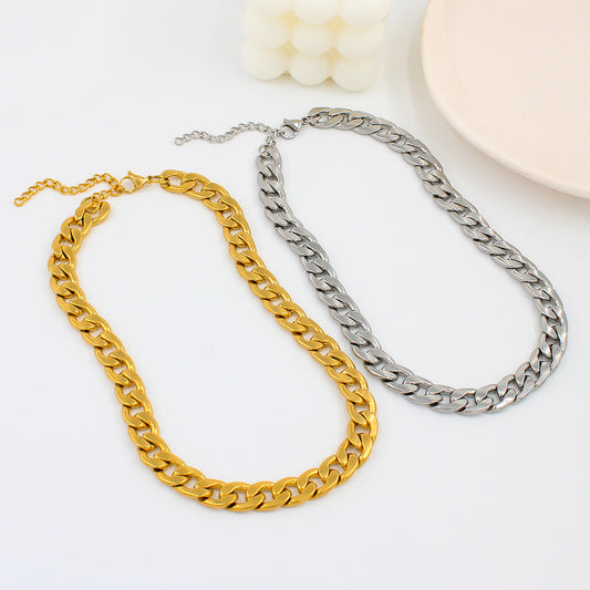 Women's Fashion Ornament Stainless Steel Thick Chain Cool Handsome Necklaces