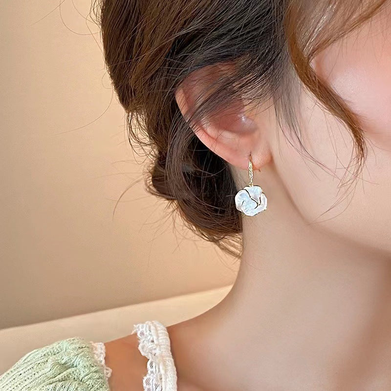 Flower Female Special Interest Light Luxury Temperament High Sense Unique Ear Hook