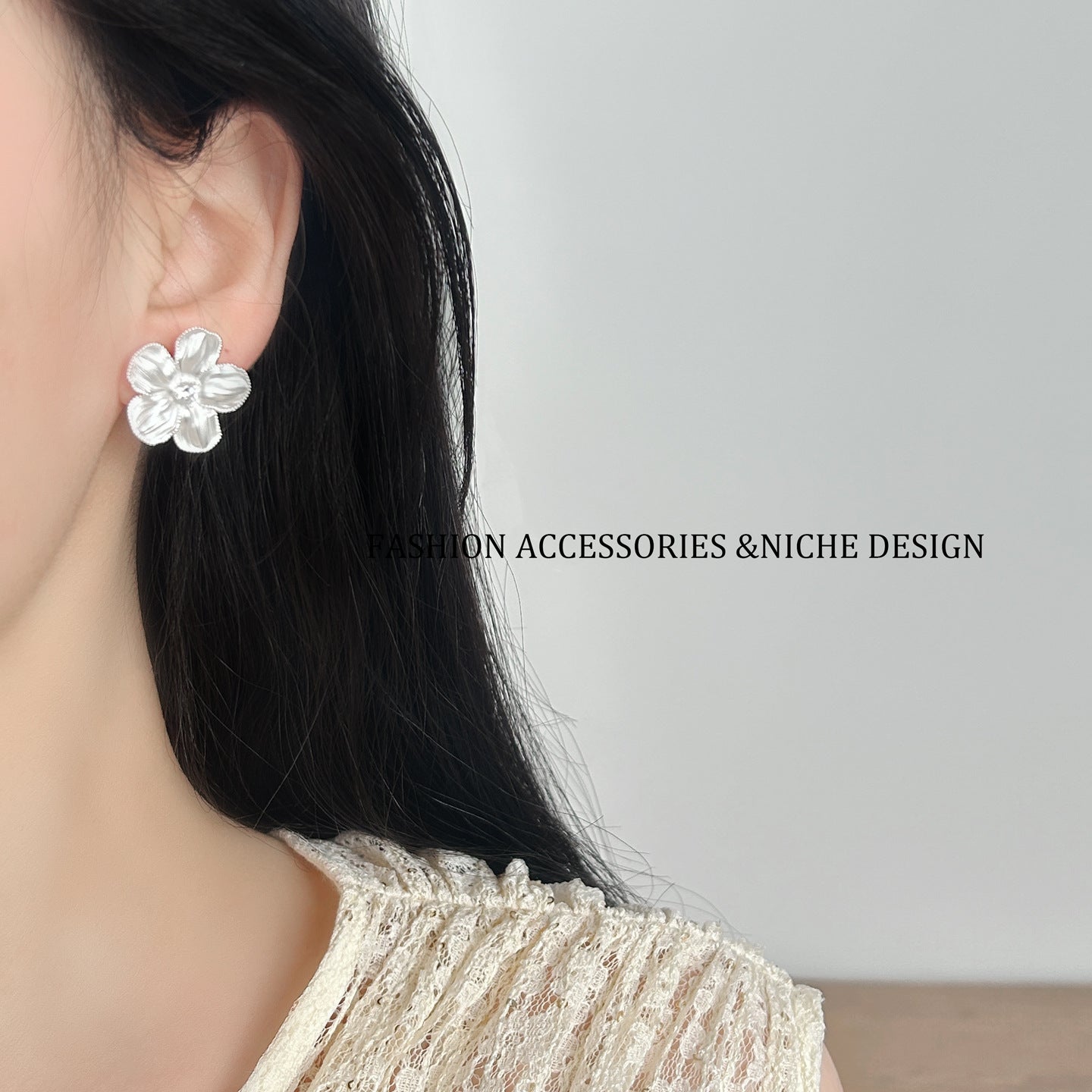 Petal Flower Style French Elegant Ear Female Fashion Design Rings