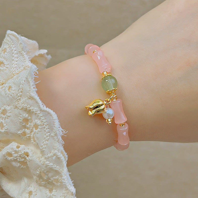 Glass Beaded Female Sweet Lily Gift Bracelets