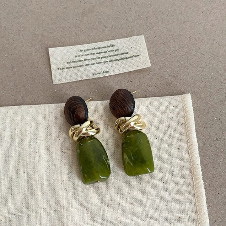 Sier Needle Zircon Geometric Flower Retro Exquisite Earrings