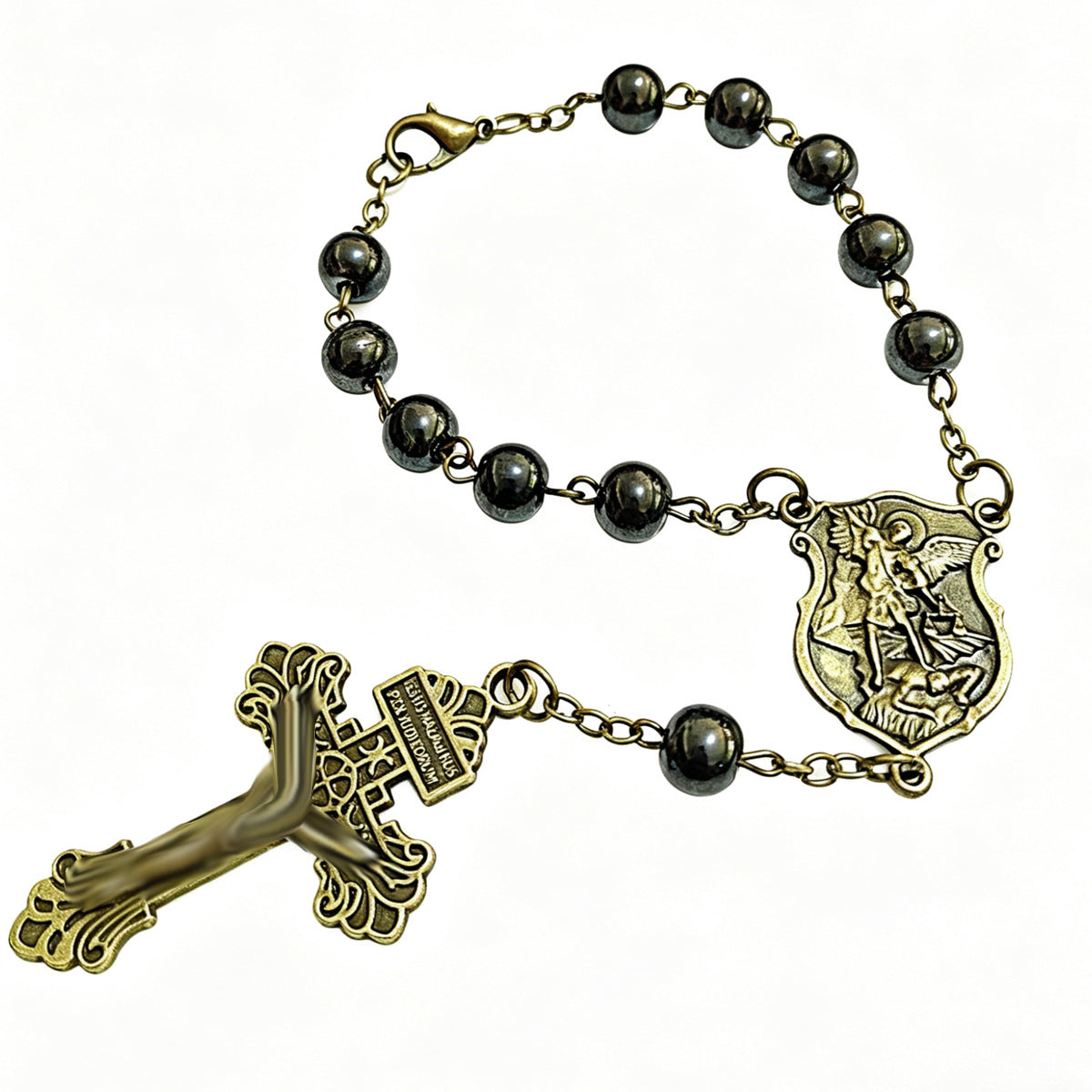 Haematite Cross Rosary Can Be Used Pendants