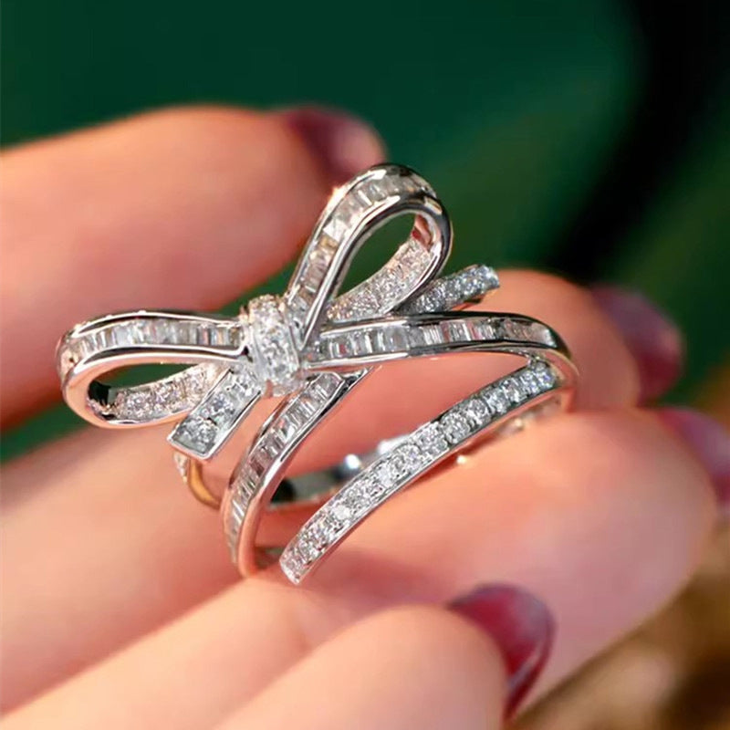 Style Live Female Bow Delicate Lady Daily Rings
