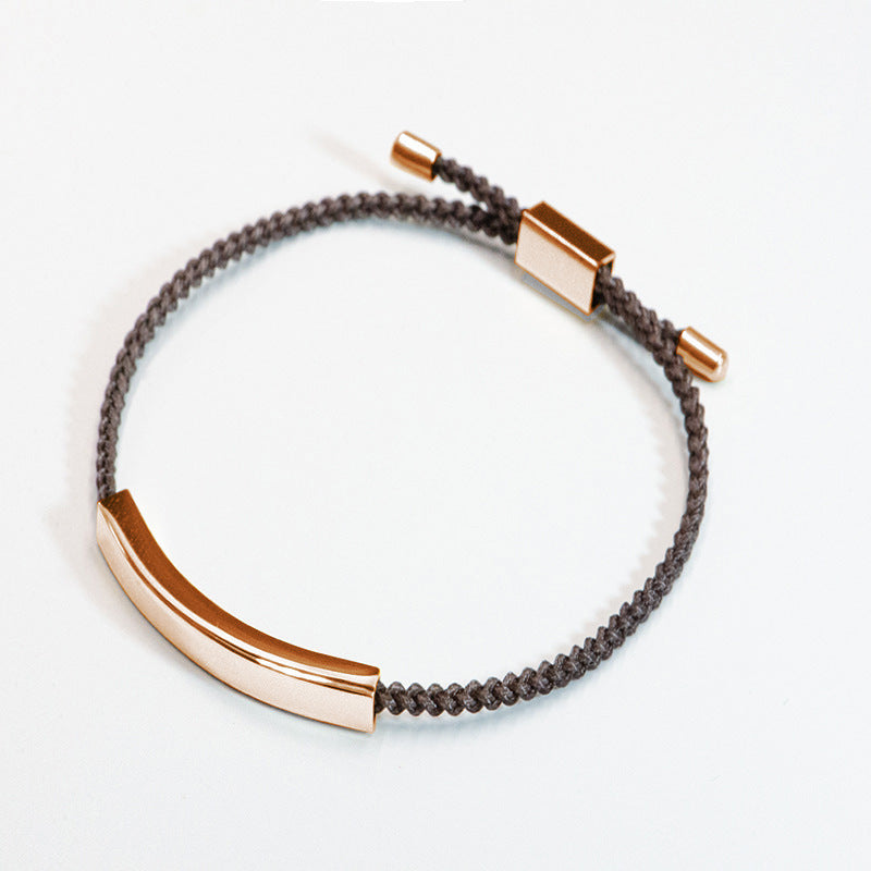 Steel Engraved Hollow Tube Couple Adjustable Inspirational Bracelets