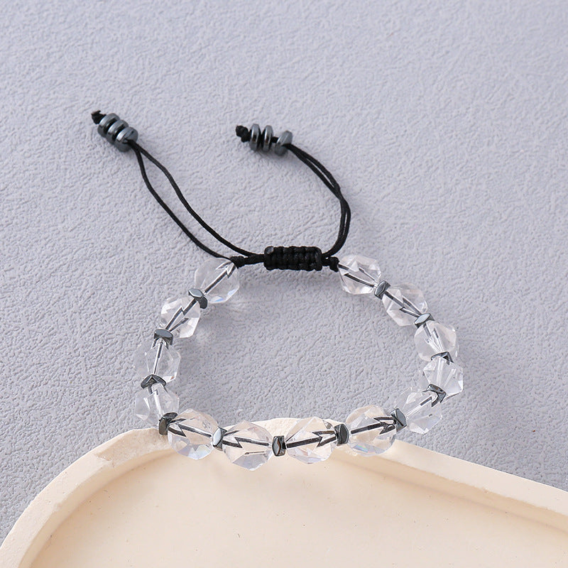 Beads Tiger Eye White Crystal Stone Bracelet