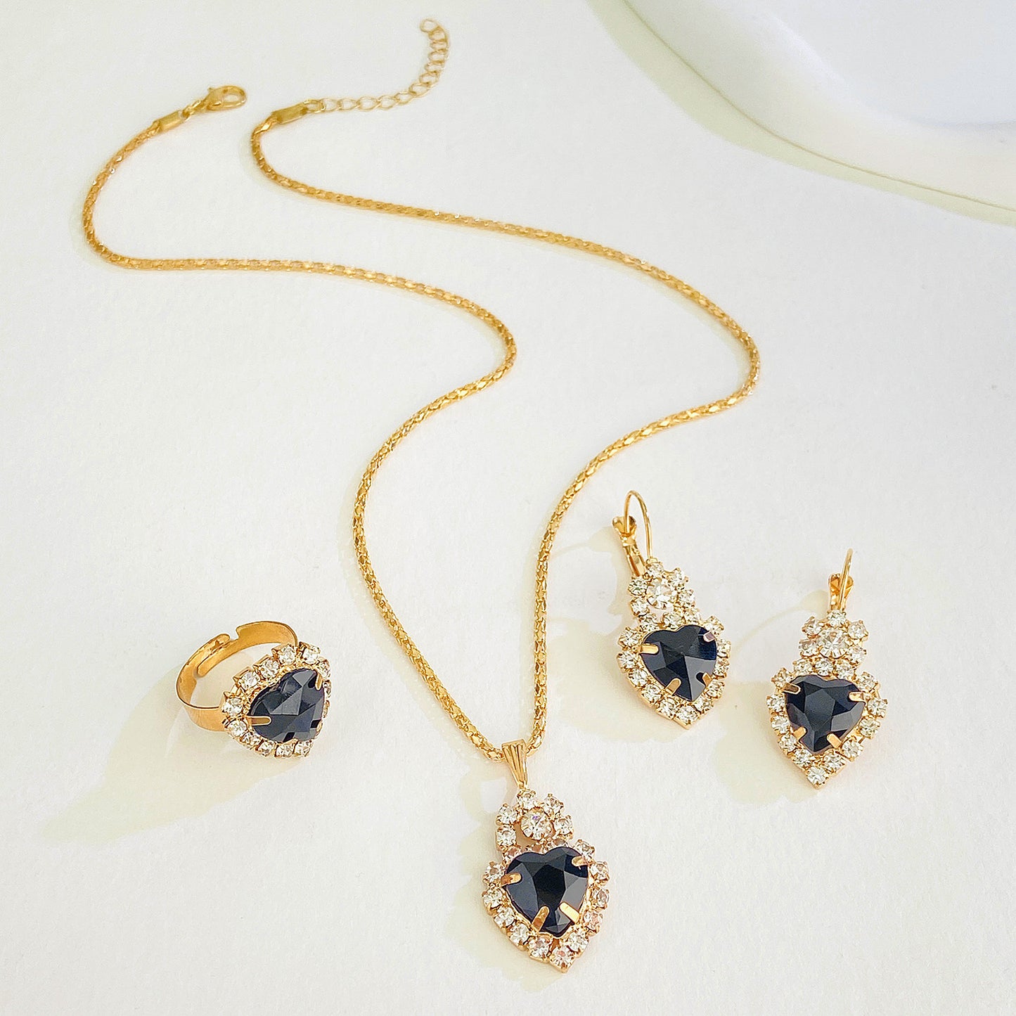 Water Drop Personality Fashion Color Rhinestone Rings