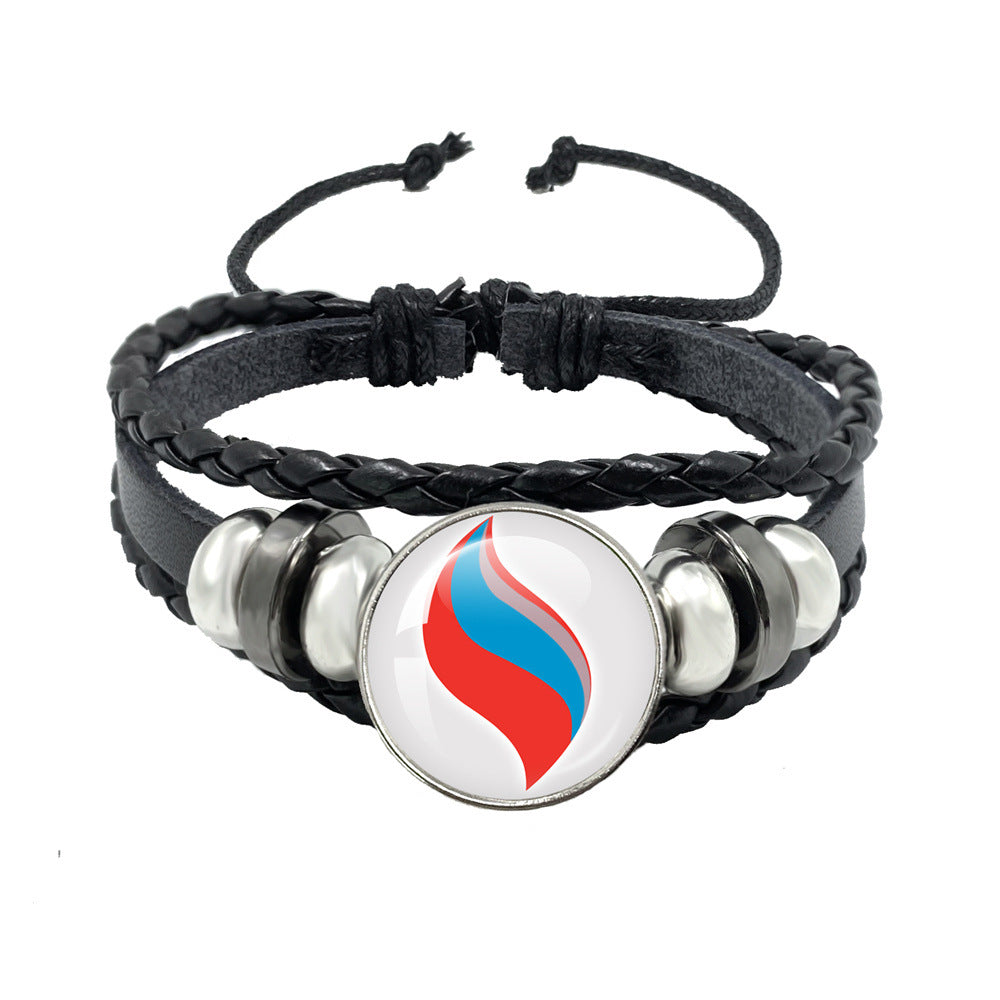 Women's & Men's Leather Time Stone Woven Hand Jewelry Bracelets
