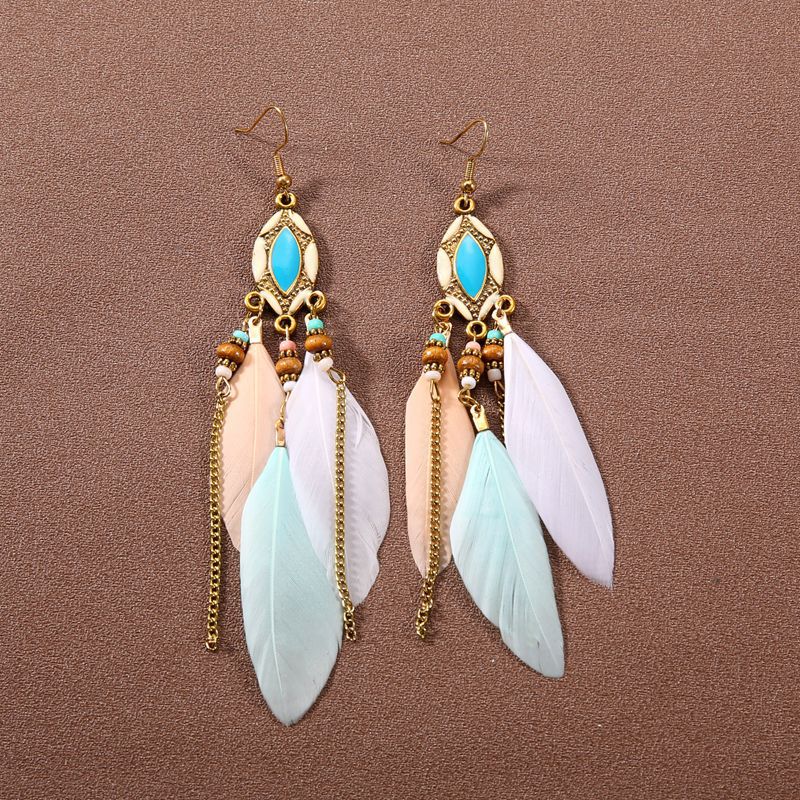 Women's Style Super Fairy Feather Bohemian Long Earrings