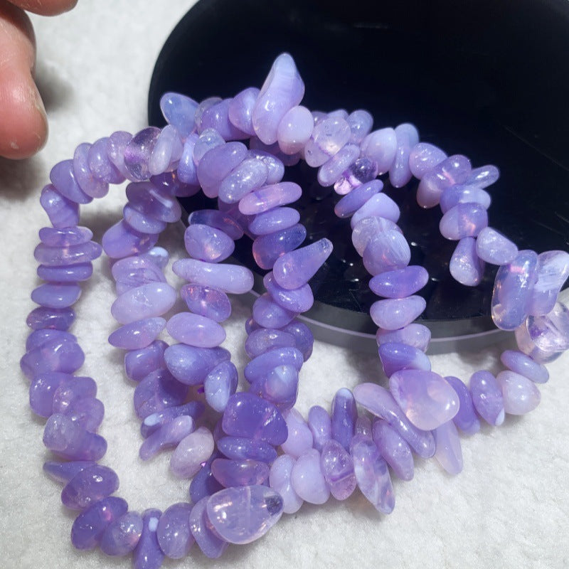 High Quality Natural Purple Jade Crystal Amethyst Sweet Potato Matching Bracelets