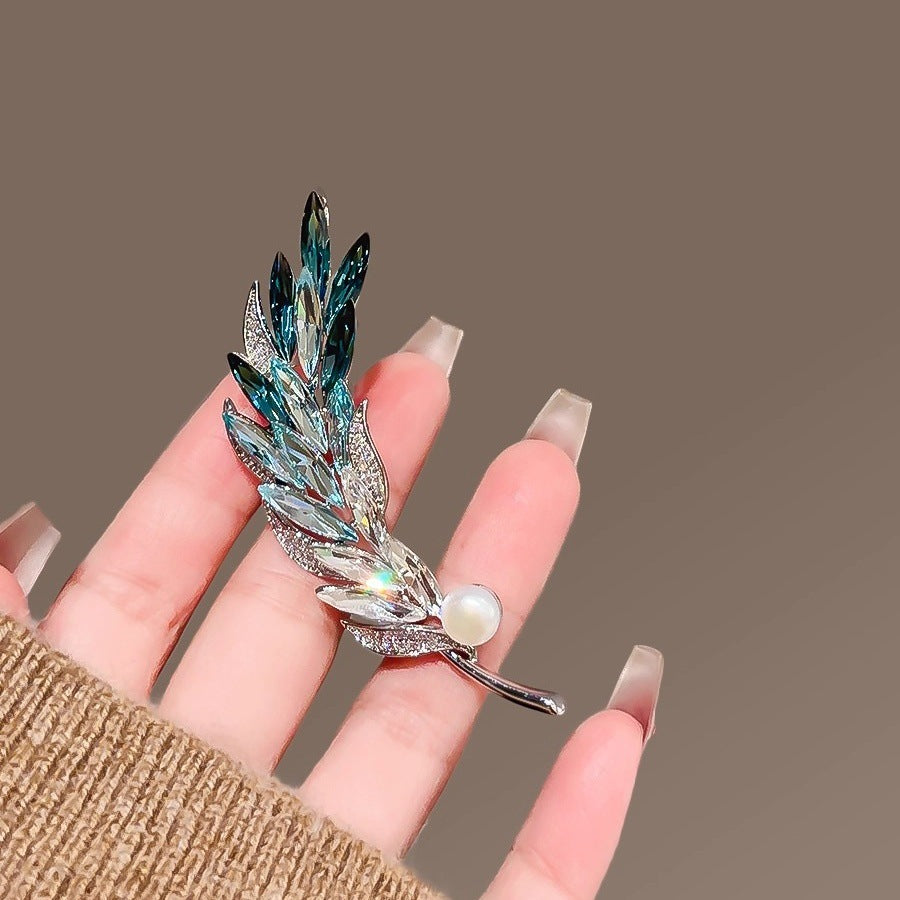 Women's French Crystal Ears Of Wheat Brooch Exquisite Fashion Brooches
