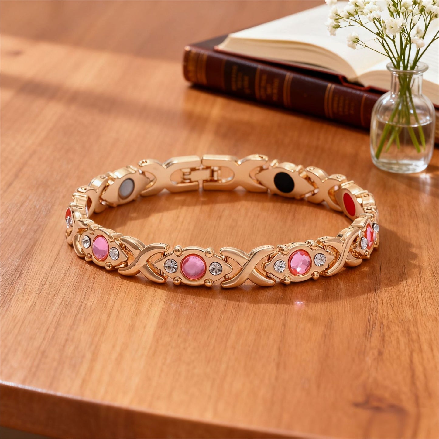 Women's Fashion Detachable Cross Magnet Diamond Magnetic Bracelet