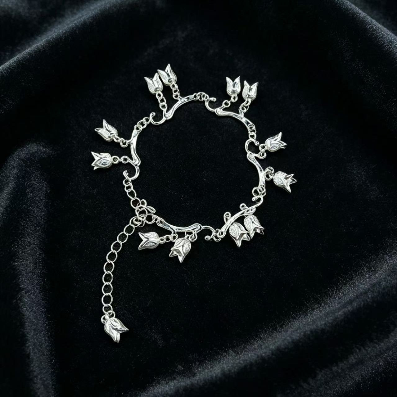 Flower Ancient High Sense Graceful Tassel Niche Bracelet