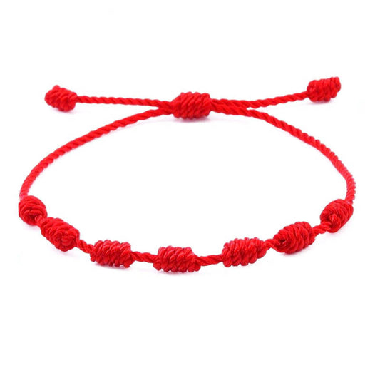 Women's Knot Lucky Hand-woven Adjustable Zodiac Anniversary Year Red Carrying Strap Bracelet