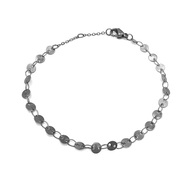 Women's Adjustable Stainless Steel Simple Wafer Chain Bracelets