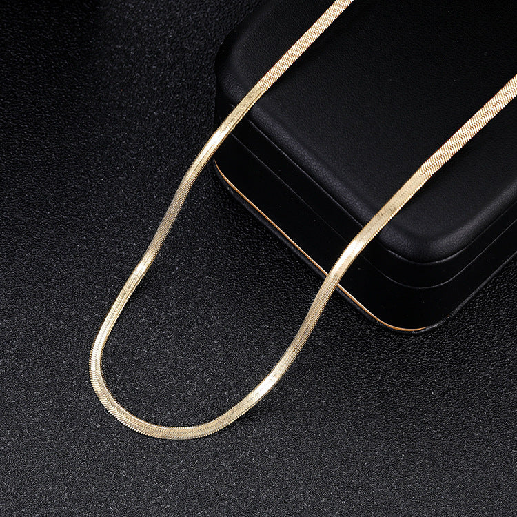 Snake Bones Chain Real Gold Light Luxury Necklaces