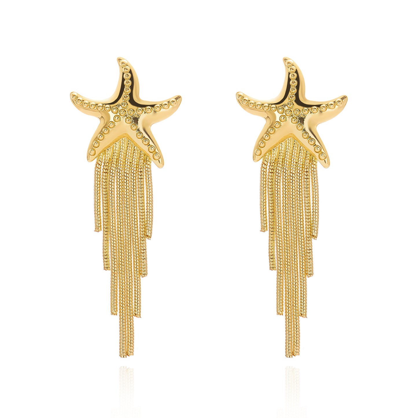 Summer Ocean Series Full Diamond Starfish More Than Coconut Tree Earrings