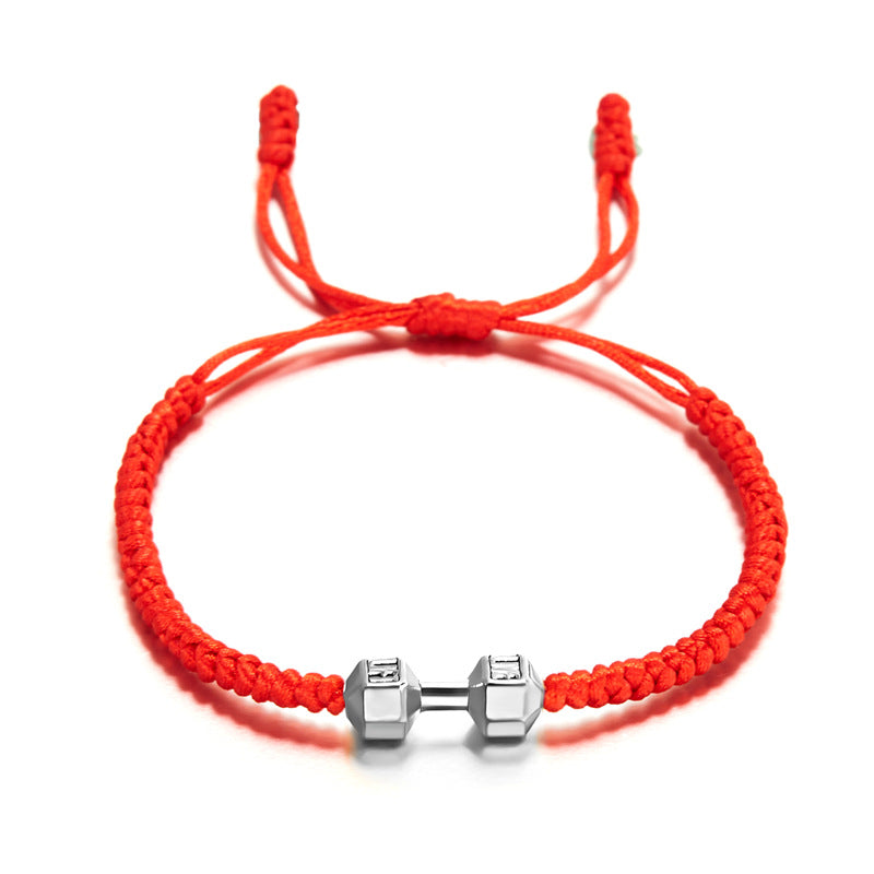 Women's Fashion Big Dumbbell Woven Couple Hand Bracelets