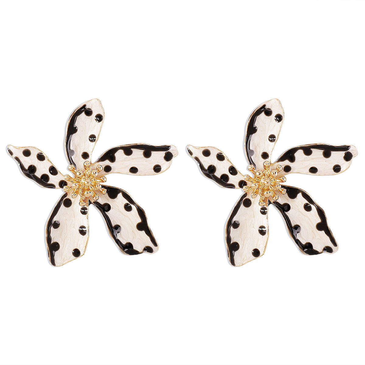 Fashion Unique Exaggerated Personalized Flower Polka Dot High Rings