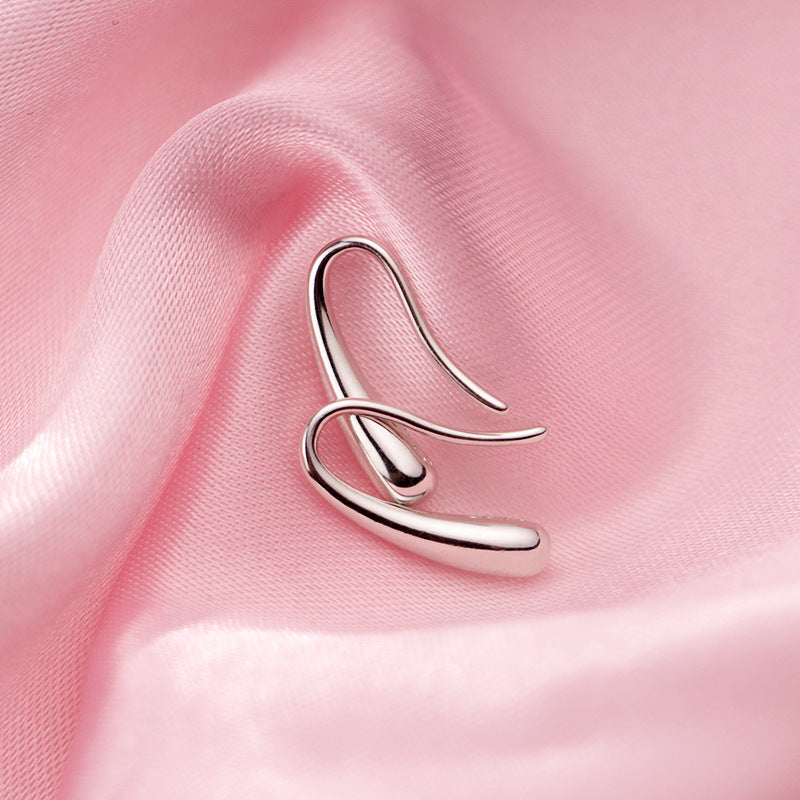 Women's Style Fresh Sweet Glossy Water Drop Mori Simple Ear Hook
