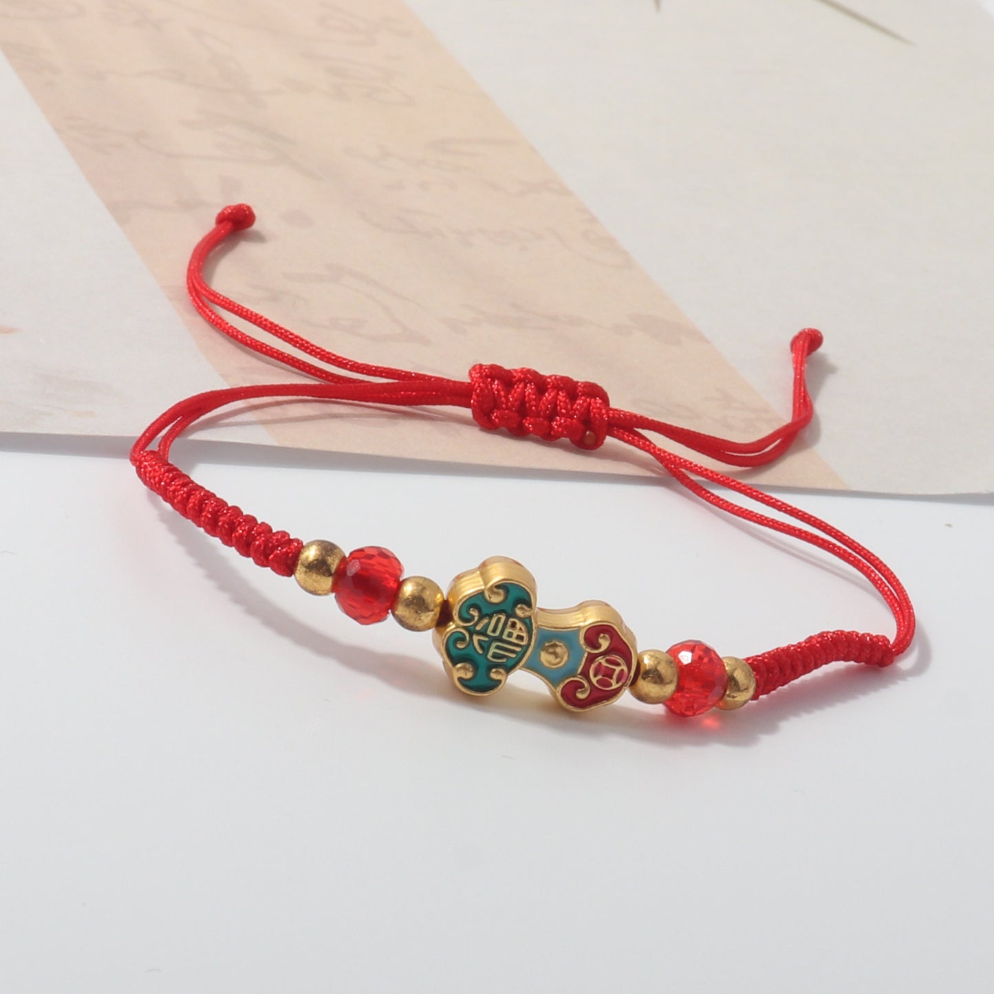 Gold Red Rope Woven Goldfish Butterfly Bracelets