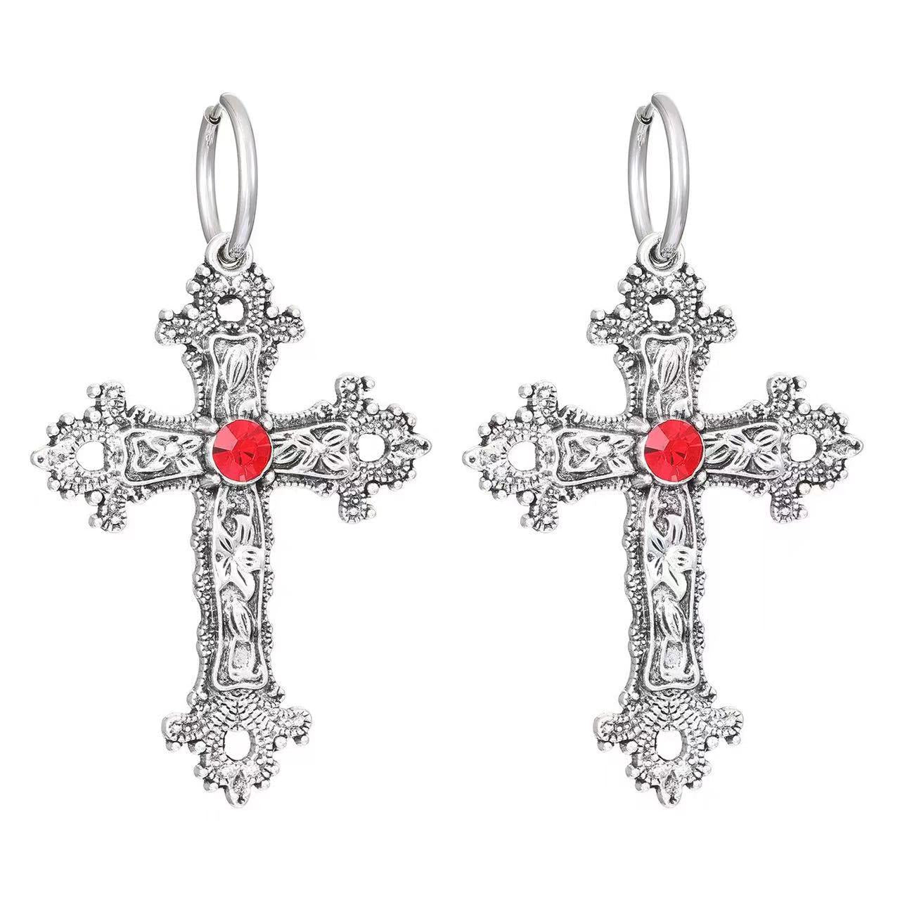 Cross Female Gothic Retro Hip Hop Earrings