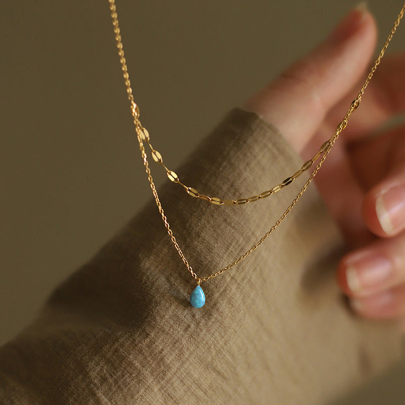 Women's Water Drop Simple Fashion Light Luxury Minority Temperament Clavicle Chain Necklace