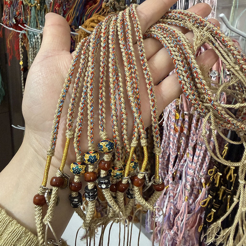 Style Tibet Beads Handmade Braided Rope Beeswax Amulet Bracelet
